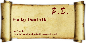 Pesty Dominik névjegykártya